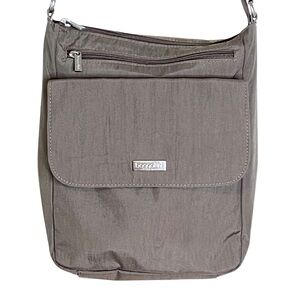 Baggallini Town Bagg Gray Crossbody Travel Organizer lightweight Nylon Bag